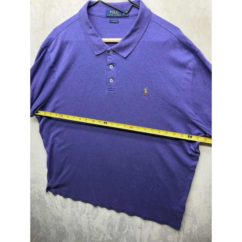 Polo Ralph Lauren Classic Fit Polo Shirt Men's XXL TTG Purple Flesh Pony Preppy